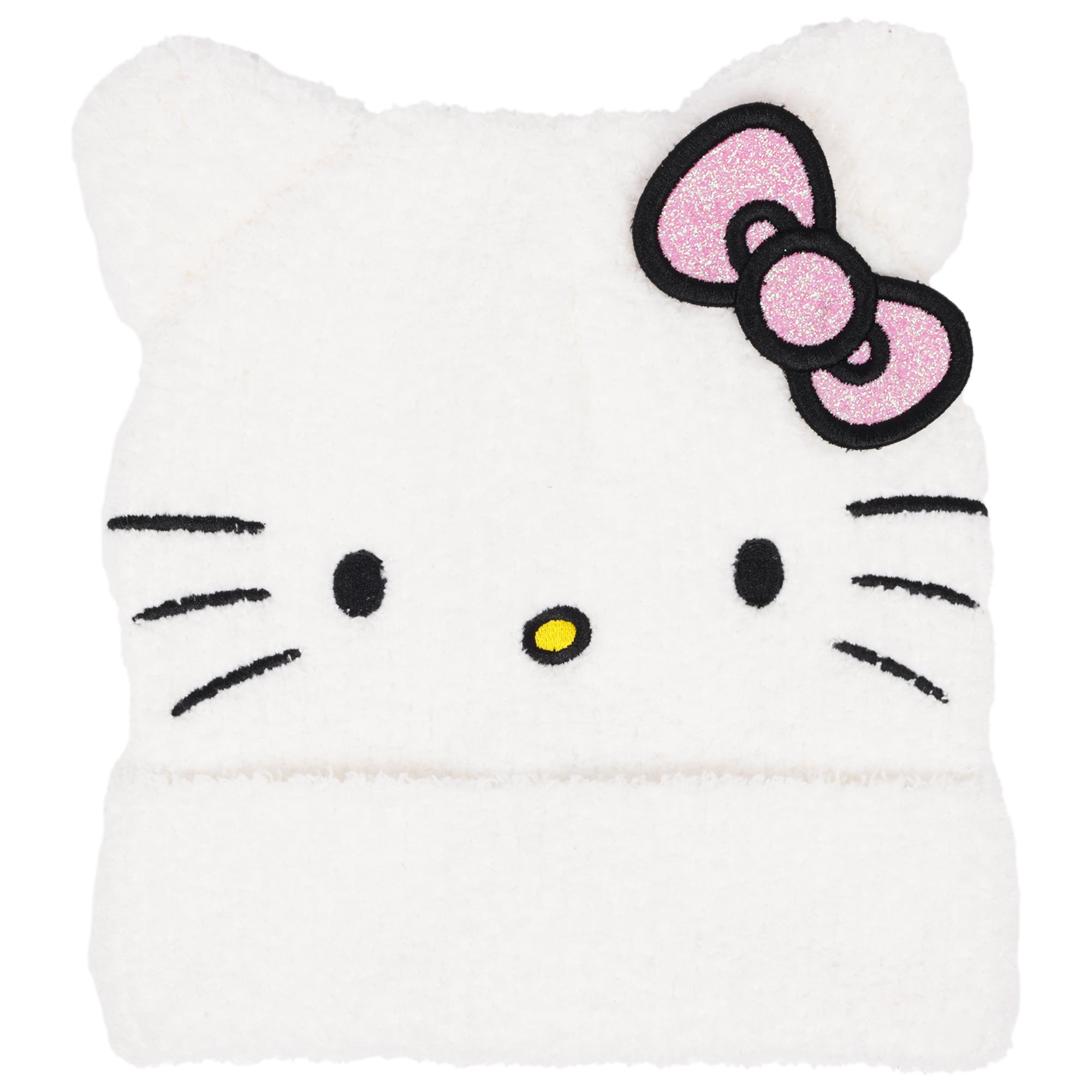 Sanrio Hello Kitty White Beanie with Glitter Bow