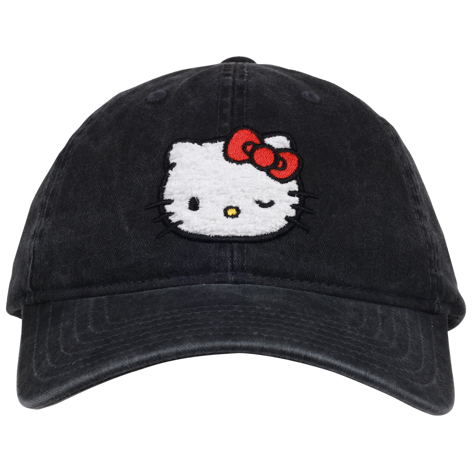 Hello Kitty Chenille Patch Dad Cap Black