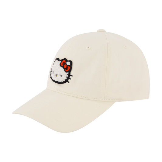 Sanrio Hello Kitty Chenille Patch Dad Cap,Off White