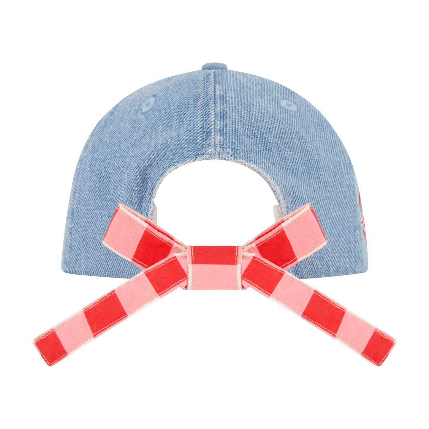 Hello Kitty Baseball Cap, Adult Bow Tie Hat with Curved Brim, Denim, One Size