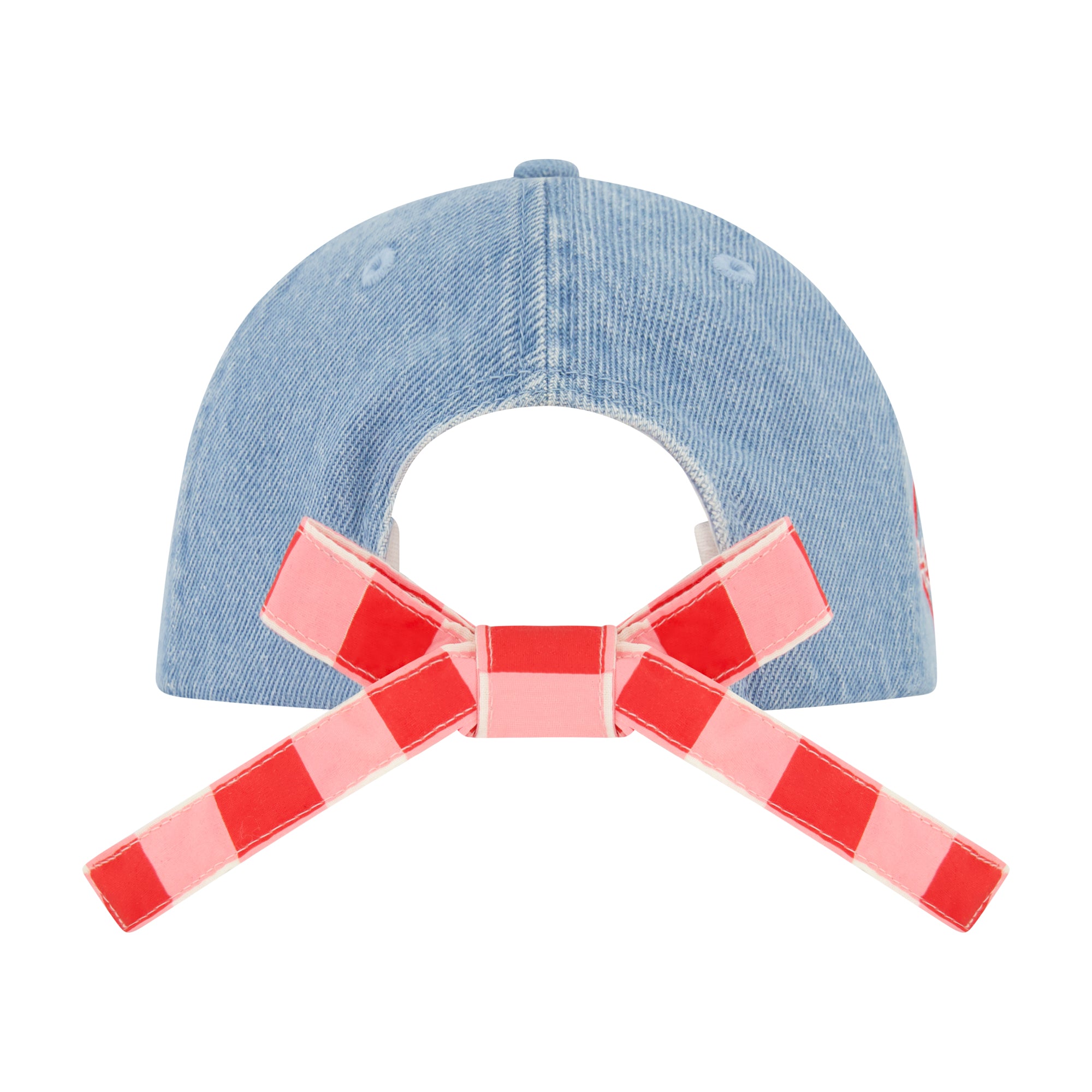 Hello Kitty Baseball Cap, Adult Bow Tie Hat with Curved Brim, Denim, One Size