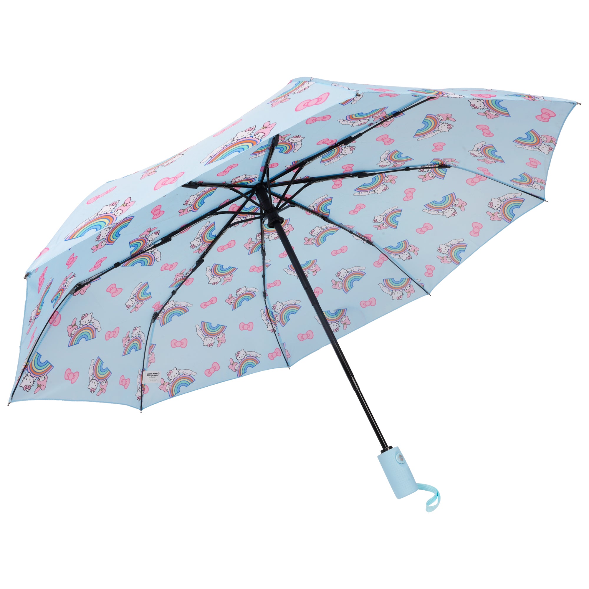 Sanrio Hello Kitty and Friends Rainbow Compact Umbrella with Automatic Open/Close