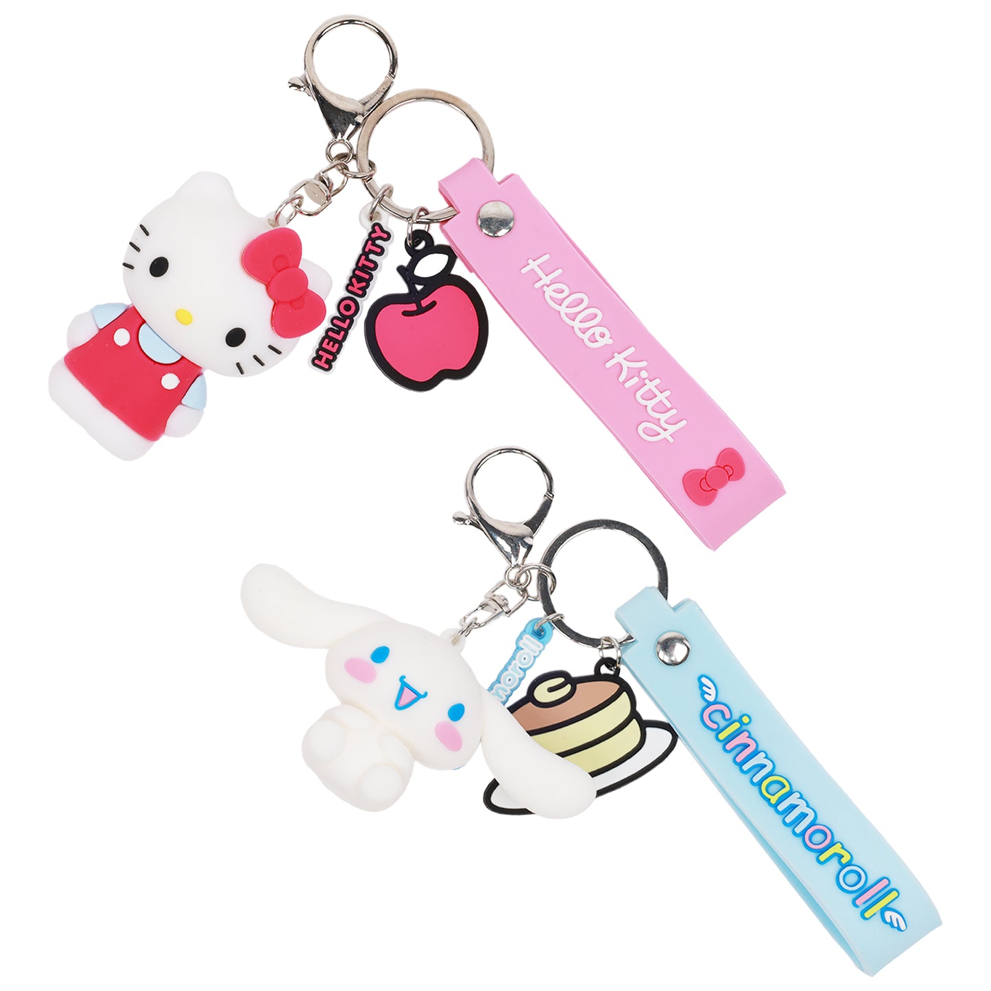 Sanrio Hello Kitty & Cinnamoroll Keychain Set – Officially Licensed 3D Character Lanyard Keychains