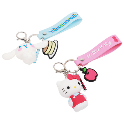Sanrio Hello Kitty & Cinnamoroll Keychain Set – Officially Licensed 3D Character Lanyard Keychains