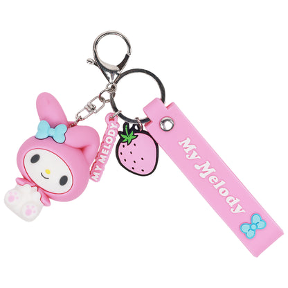 Sanrio Hello Kitty & My Melody Keychain Set – Officially Licensed 3D Character Lanyard Keychains