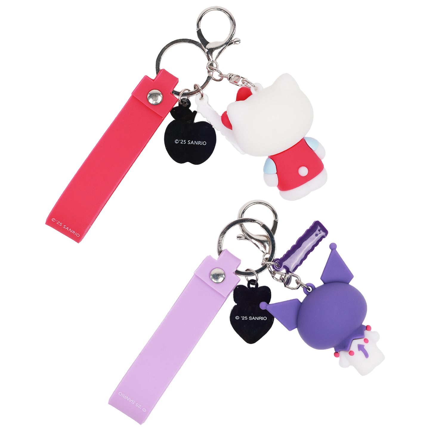 Sanrio Hello Kitty & Kuromi Keychain Set – Officially Licensed 3D Character Lanyard Keychains