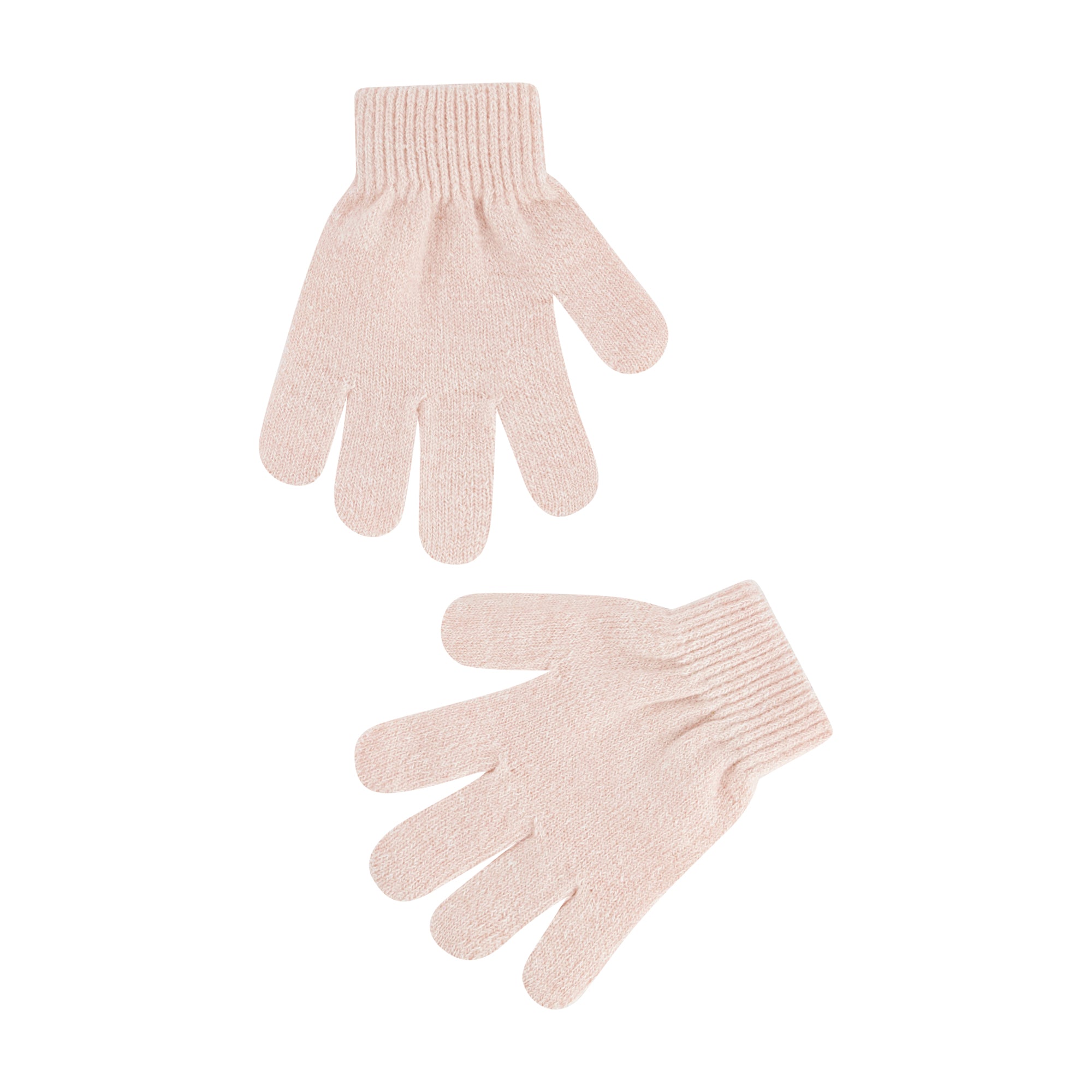 Hello Kitty Beanie Hat and Gloves Set, Girls Cuffed Marled Winter Knit Cap with Pom and Matching Mittens, Pink, One Size