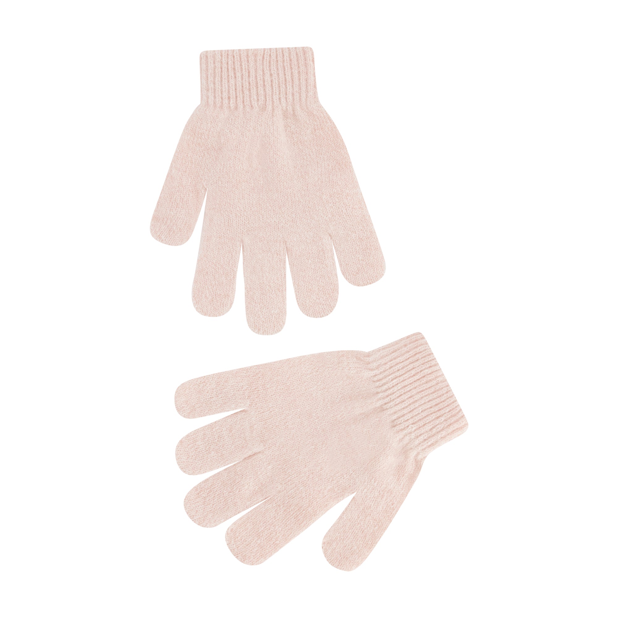 Hello Kitty Beanie Hat and Gloves Set, Girls Cuffed Marled Winter Knit Cap with Pom and Matching Mittens, Pink, One Size