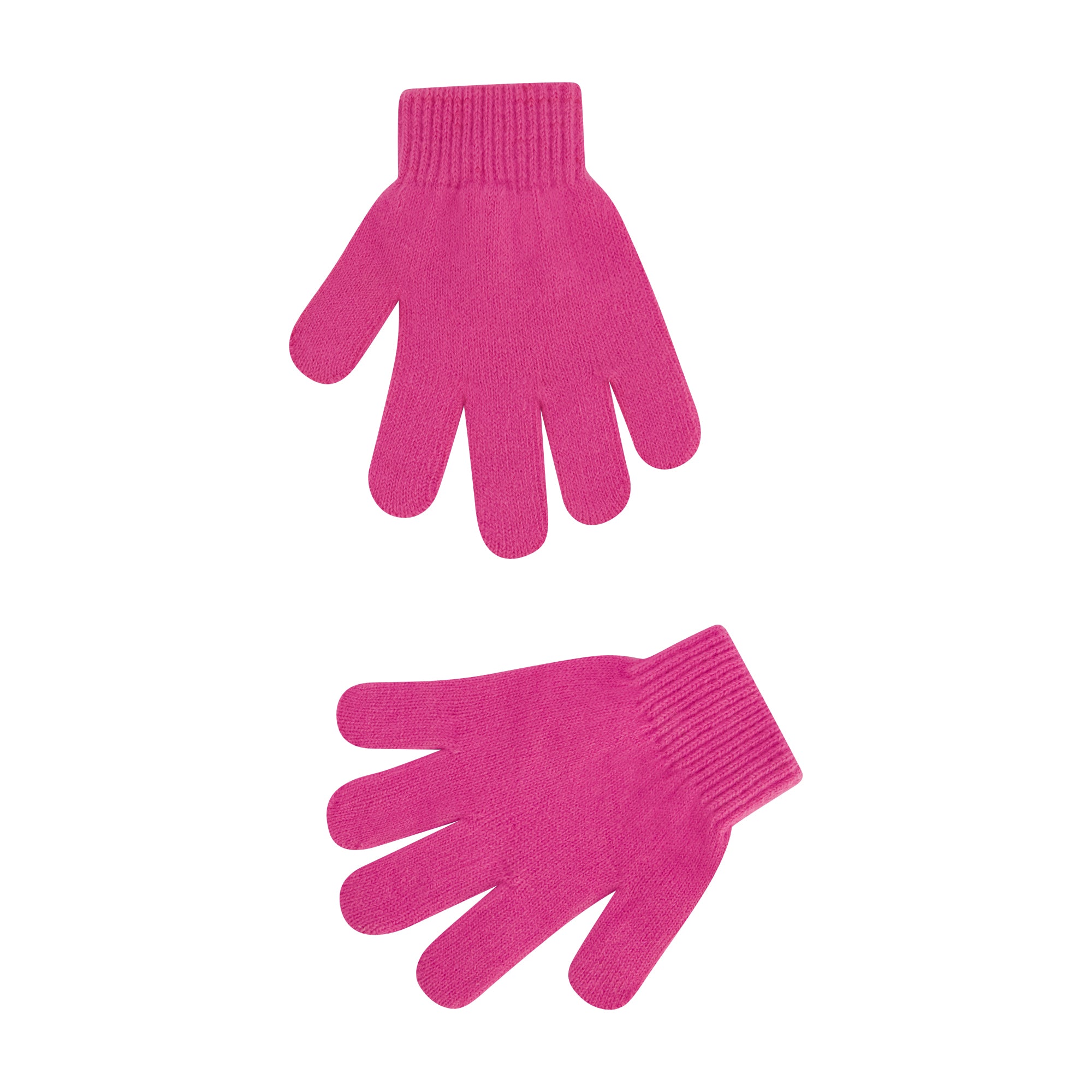 Hello Kitty Girls Beanie Hat and Gloves Set, Cuffed Knit Cap with Pom and Matching Mittens, Pink, One Size