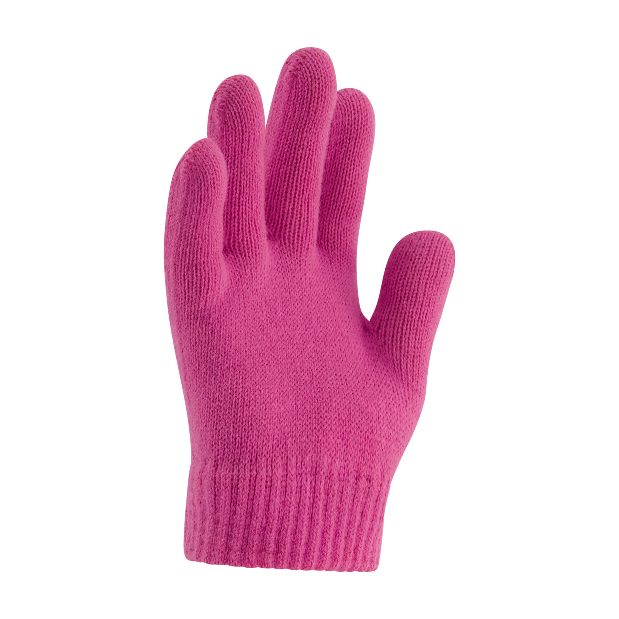 Hello Kitty Girls Beanie Hat and Gloves Set, Cuffed Knit Cap with Pom and Matching Mittens, Pink, One Size