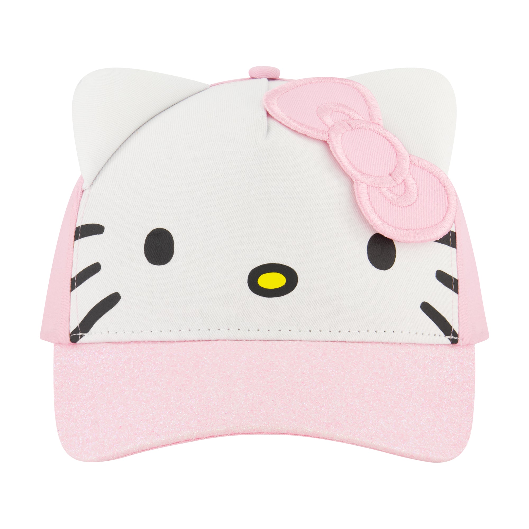 Hello Kitty Girls 3D Ears & Bow Adjustable Baseball Cap – Officially Licensed Sanrio Pink Hat
