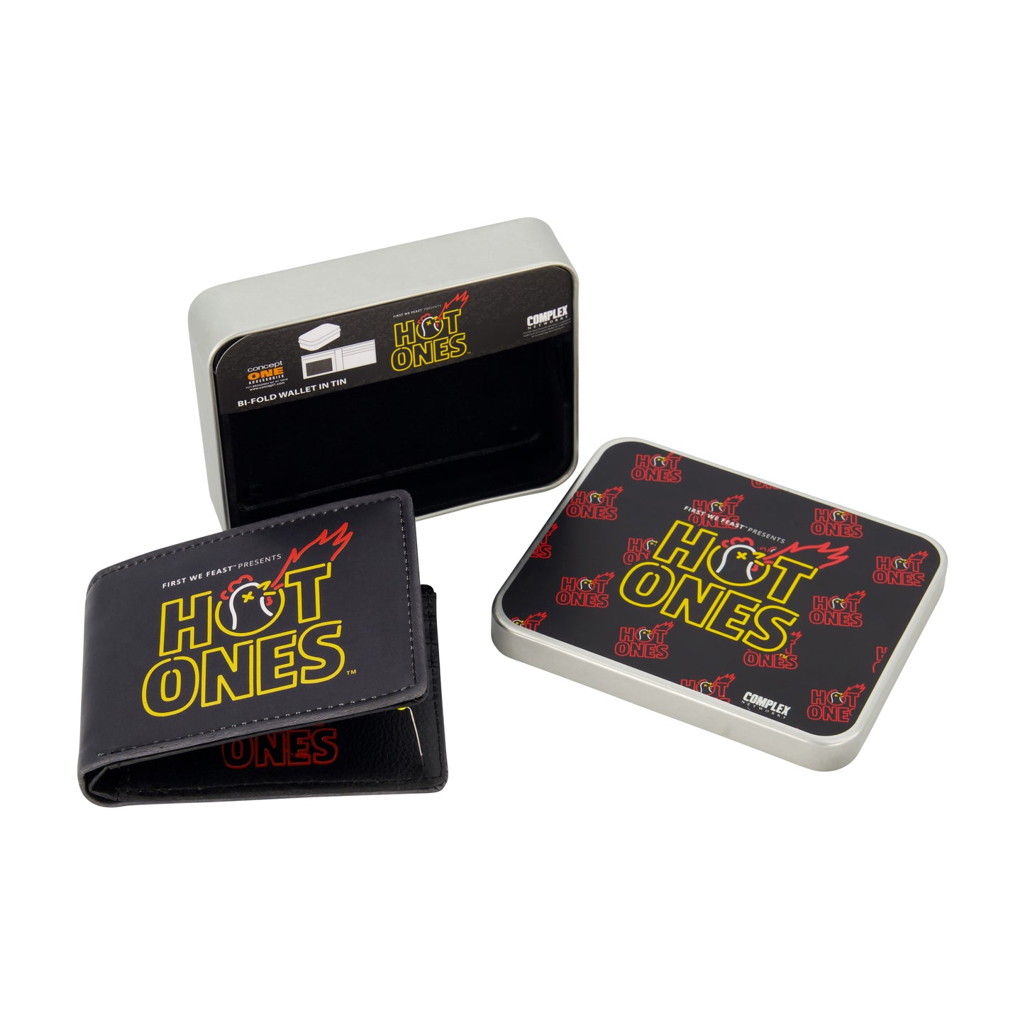 HOT ONES LOGO Bifold Wallet, Slim Wallet with Decorative Tin Unisex