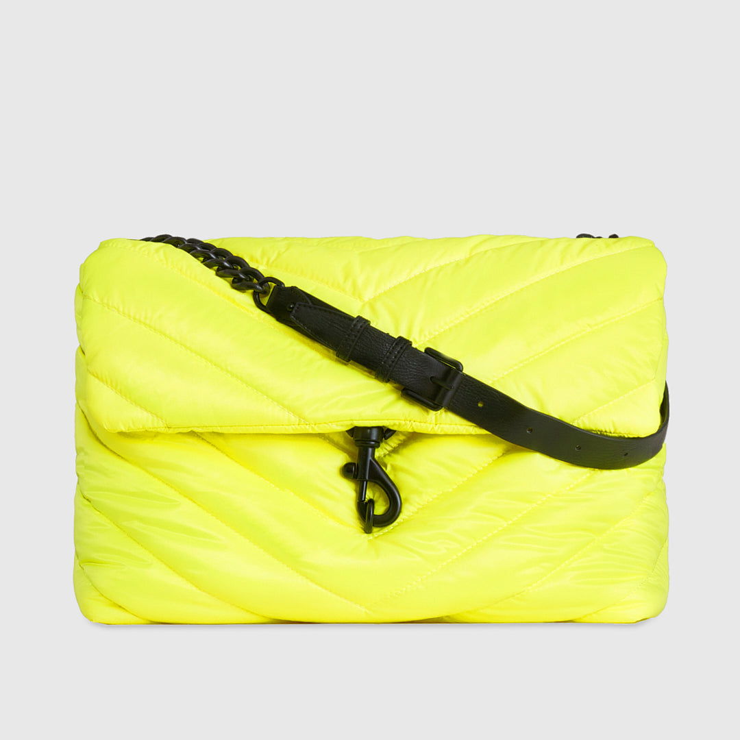 Rebecca Minkoff Edie Nylon XL Shoulder Bag Neon Yellow