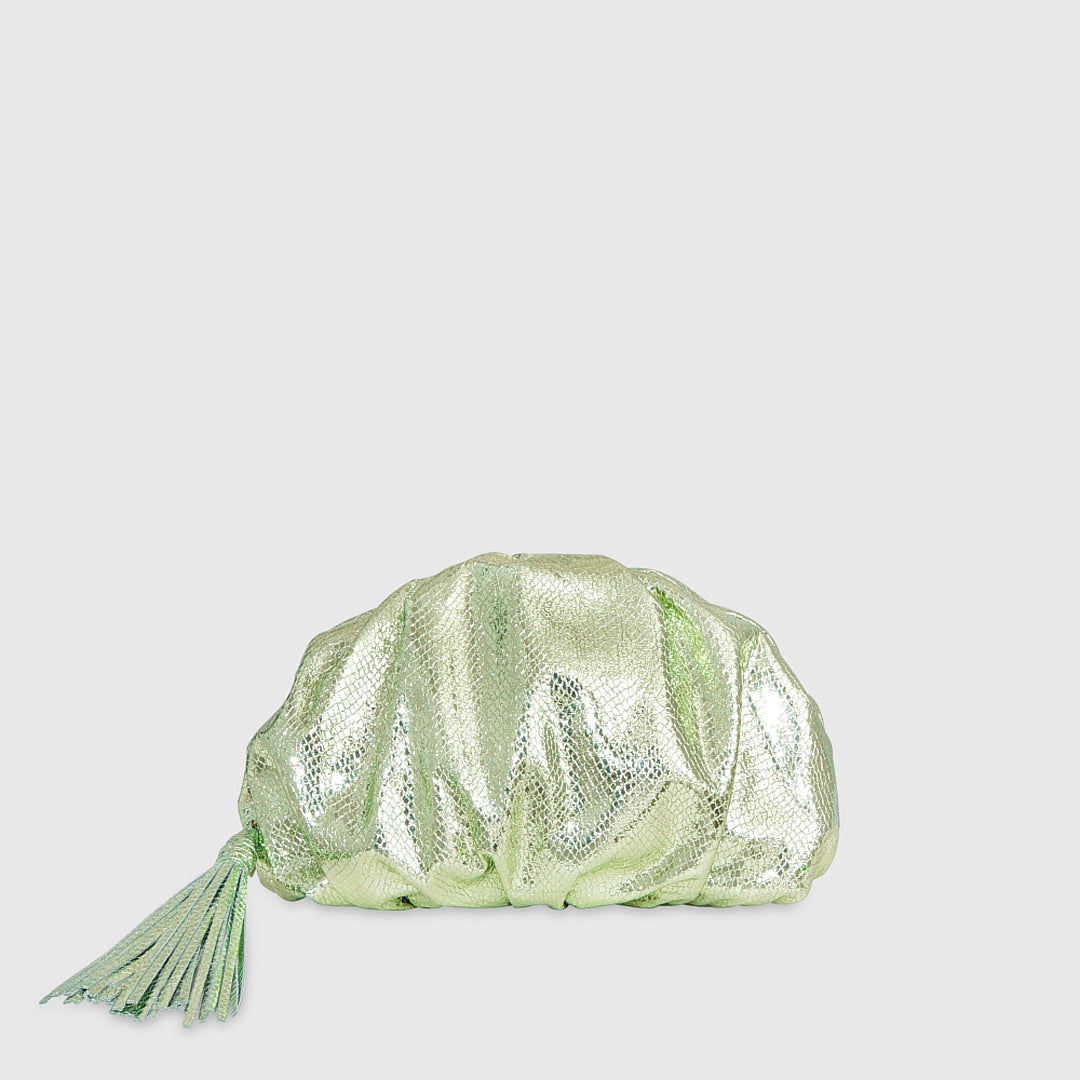 Rebecca Minkoff Ruched Clutch Mint / Antique Brass