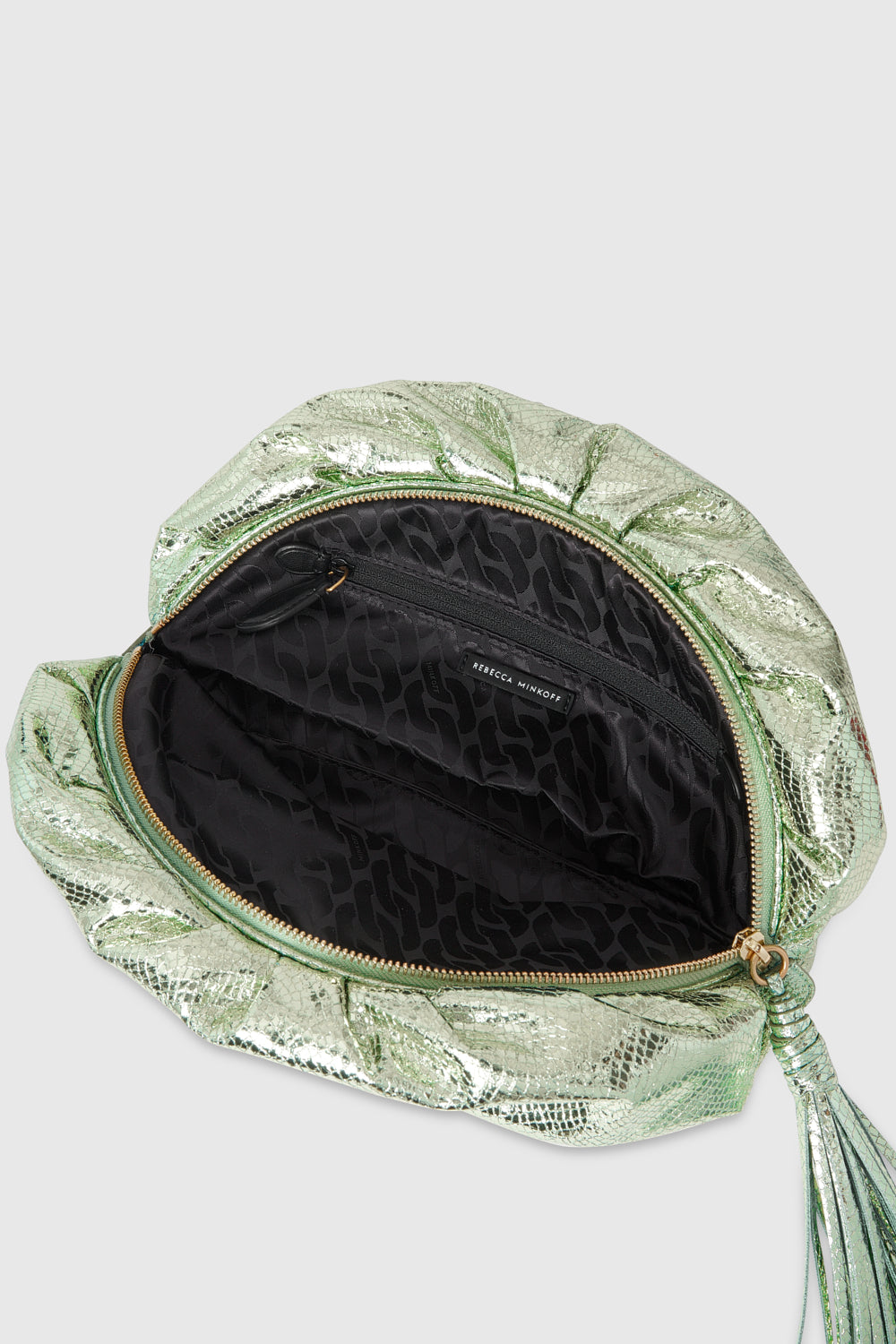 Rebecca Minkoff Ruched Clutch Mint / Antique Brass