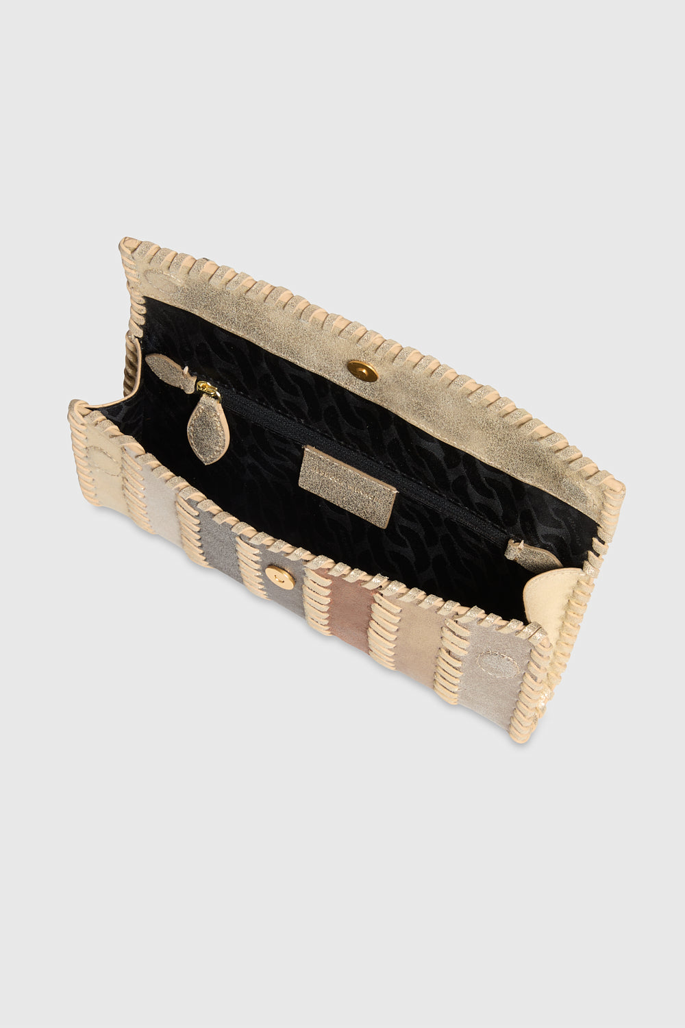 Rebecca Minkoff Patchwork Clutch Gold/Silver/Plantino