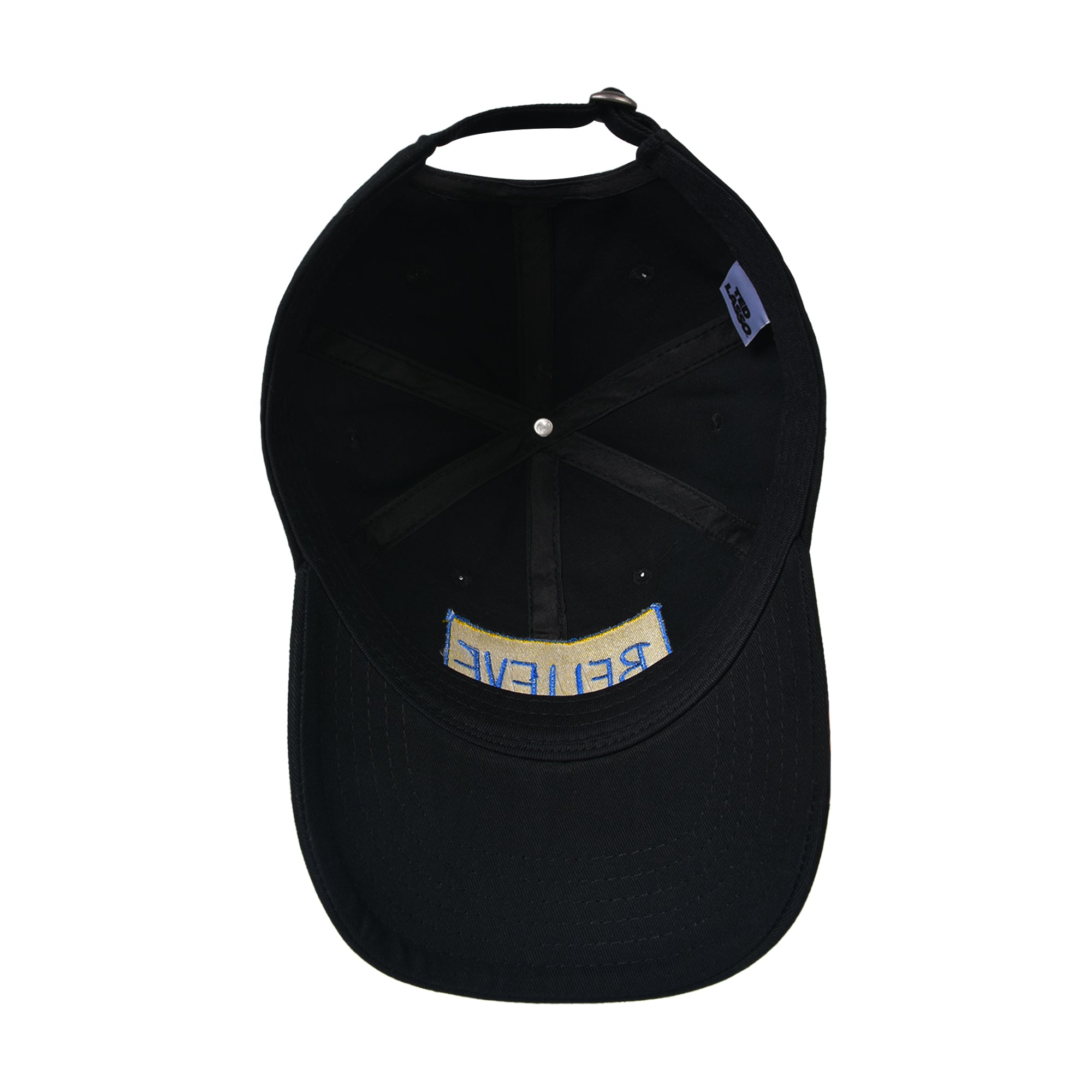 Ted Lasso Dad Hat, Believe Print Cotton Adjustable Baseball Cap with Curved Brim, Black, One Size