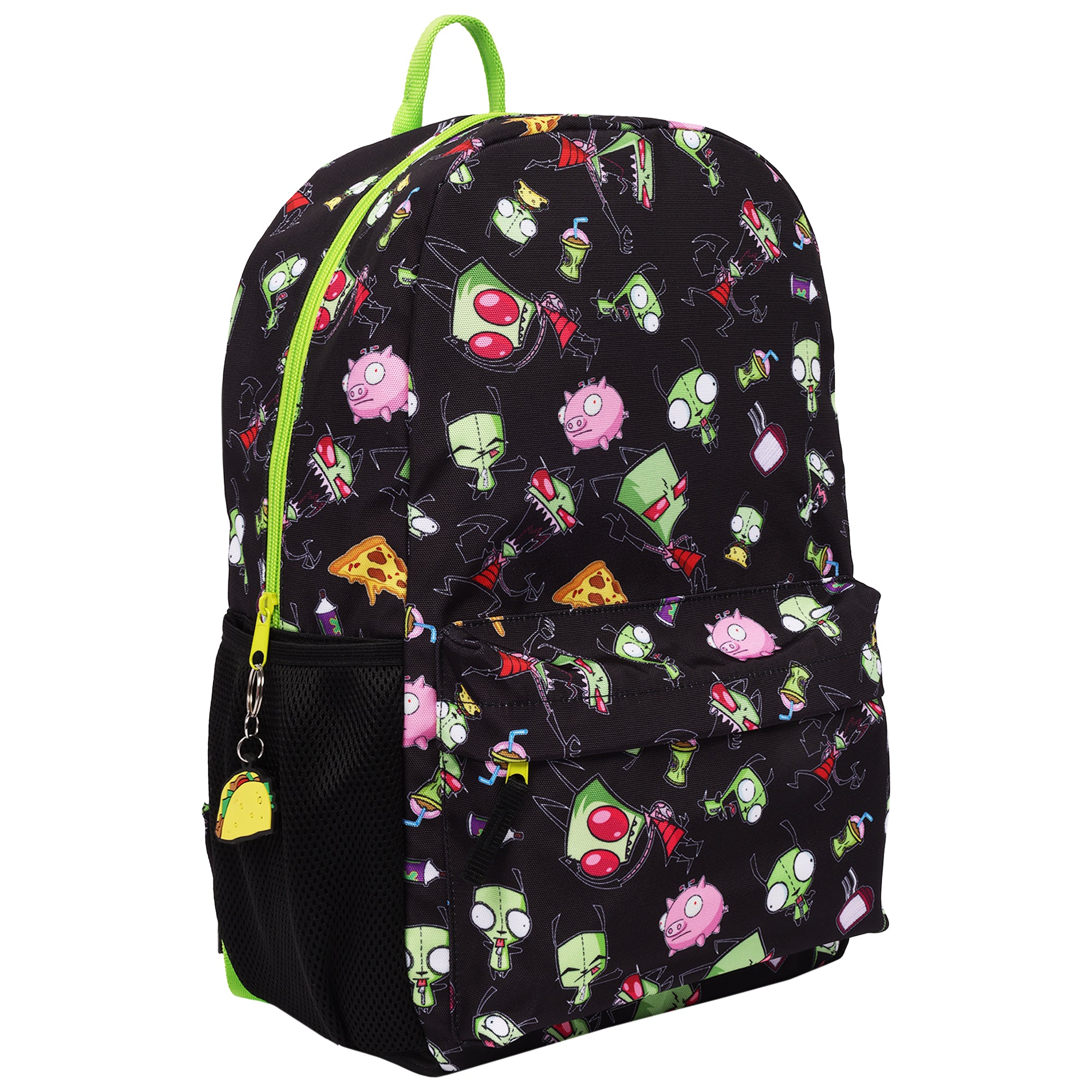 Nickelodeon Invader Zim Full-Size Classic Backpack – All-Over Print, Mesh Airflow Backpanel & School Bookbag