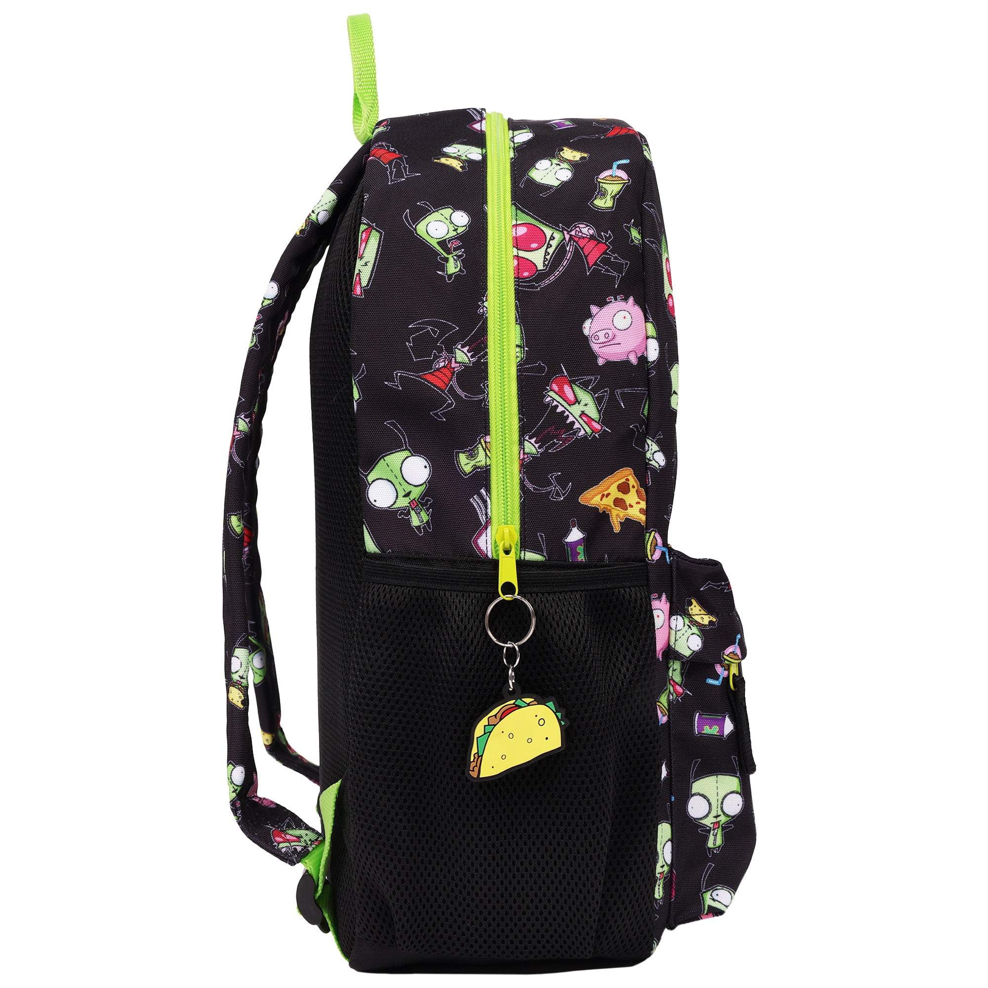 Nickelodeon Invader Zim Full-Size Classic Backpack – All-Over Print, Mesh Airflow Backpanel & School Bookbag
