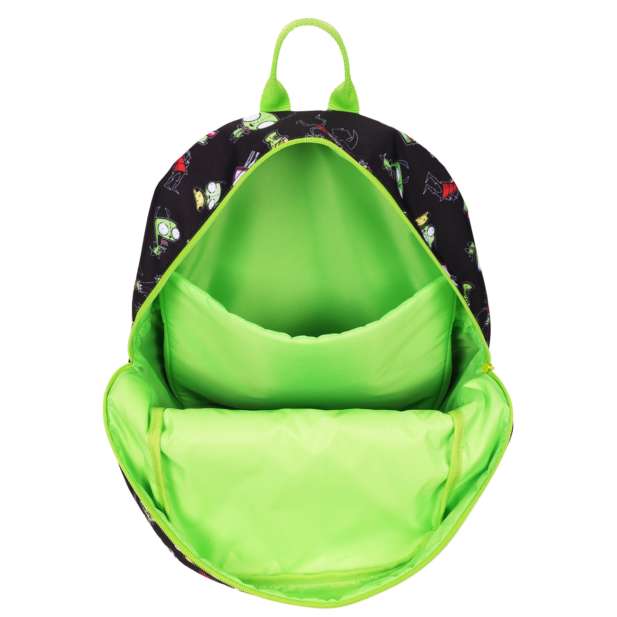 Nickelodeon Invader Zim Full-Size Classic Backpack – All-Over Print, Mesh Airflow Backpanel & School Bookbag