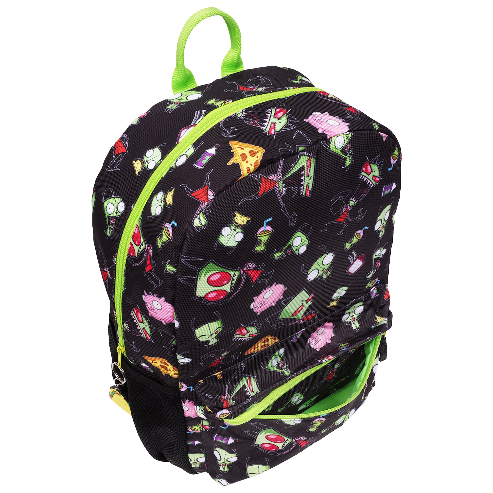 Nickelodeon Invader Zim Full-Size Classic Backpack – All-Over Print, Mesh Airflow Backpanel & School Bookbag