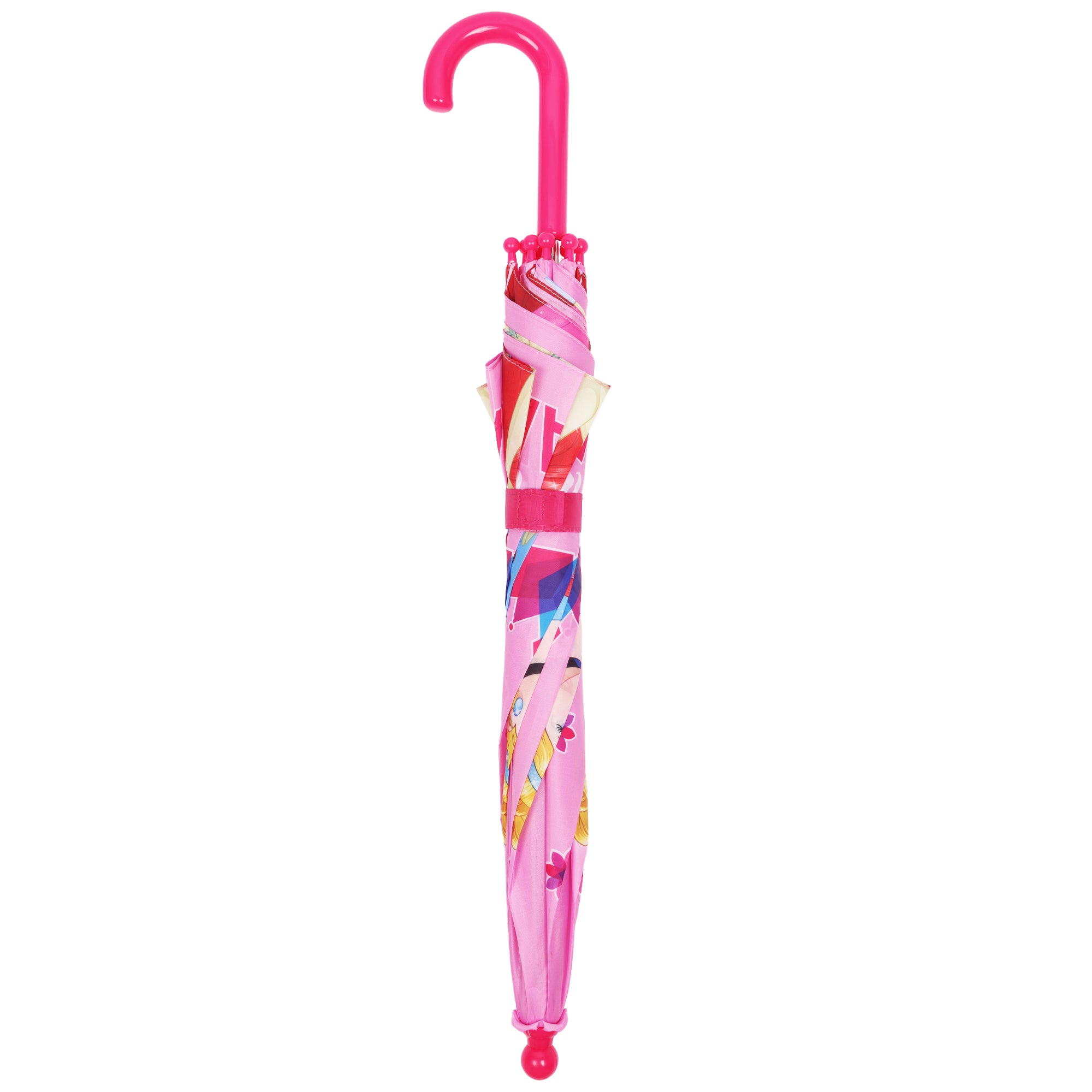 Disney Princess “Adventures Await” Kids Umbrella – 31” Arc Pink Umbrella with Ariel, Tiana & Cinderella