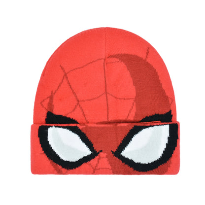 Marvel Spider-Man Miles Morales Roll Down Cuff Beanie Hat, Knitted Winter Skull Cap