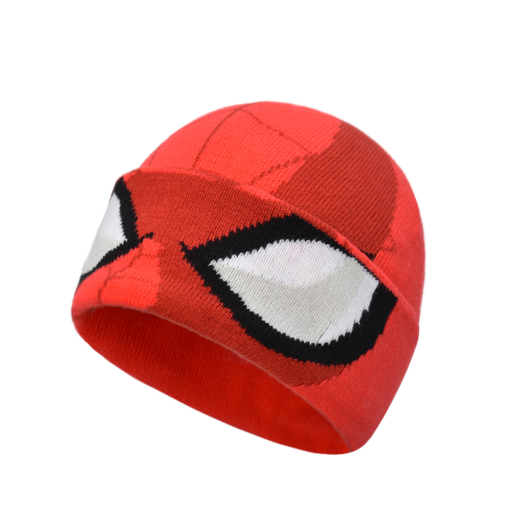 Marvel Spider-Man Miles Morales Roll Down Cuff Beanie Hat, Knitted Winter Skull Cap
