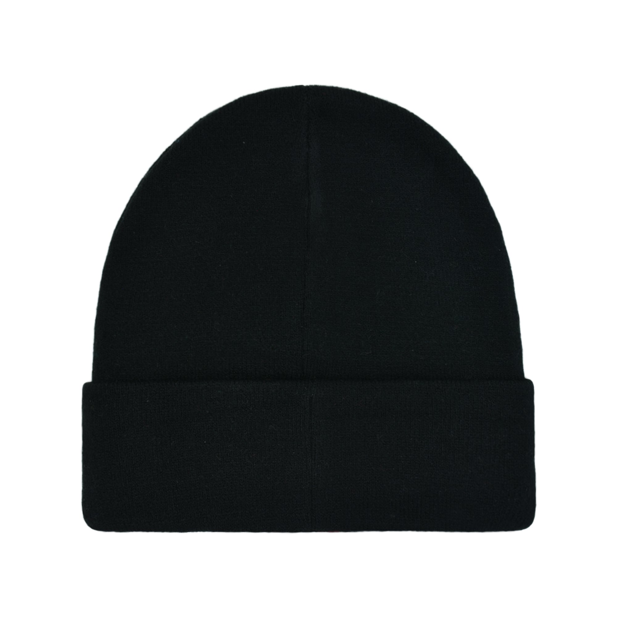 Spider-Themed Roll-Down Beanie with Mesh Eye Design - Black/Red