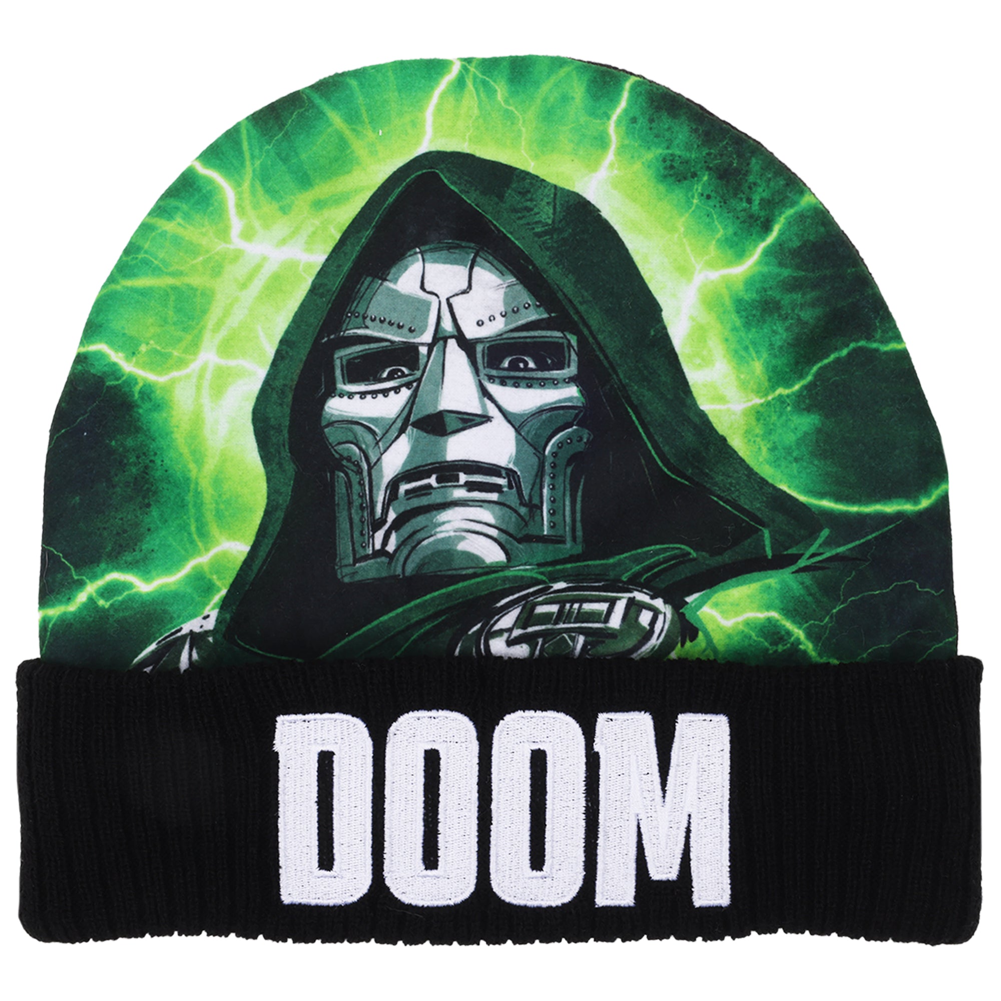 Marvel Avengers Doctor Doom Boys Cuff Beanie – Black & Green