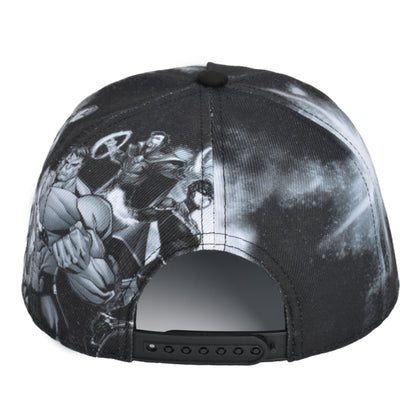 Concept One Marvel The Avengers and Thanos Baseball Hat, Flat Brim Adult Adjustable Snapback Ball Cap, Black, One Size