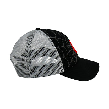 Marvel Spider-Man Baseball Cap, Miles Morales Logo Adjustable Snapback Hat with Curved Brim, Black, One Size