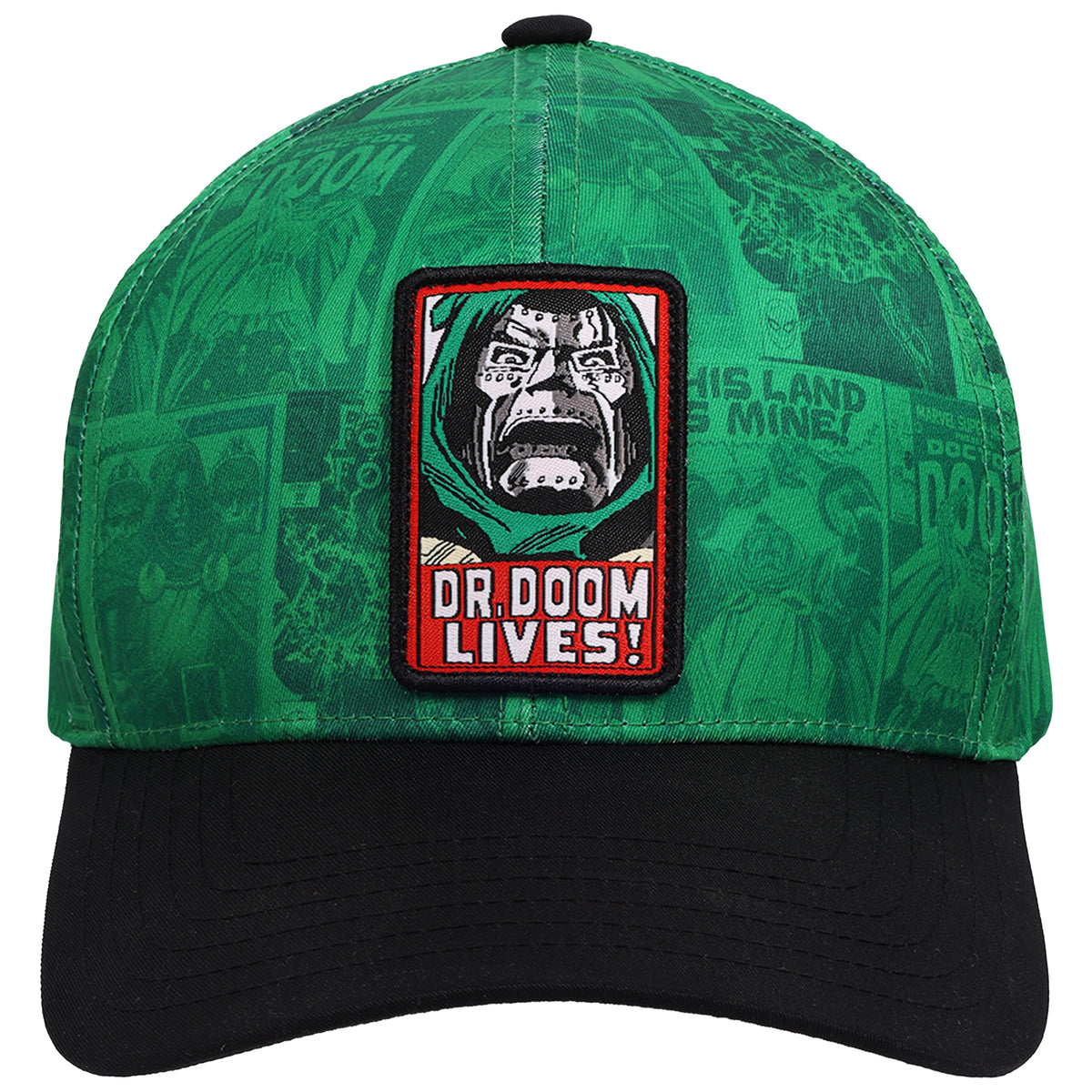 Marvel Doctor Doom Lives! Comic Print Adjustable Baseball Hat – Adult Snapback Cap
