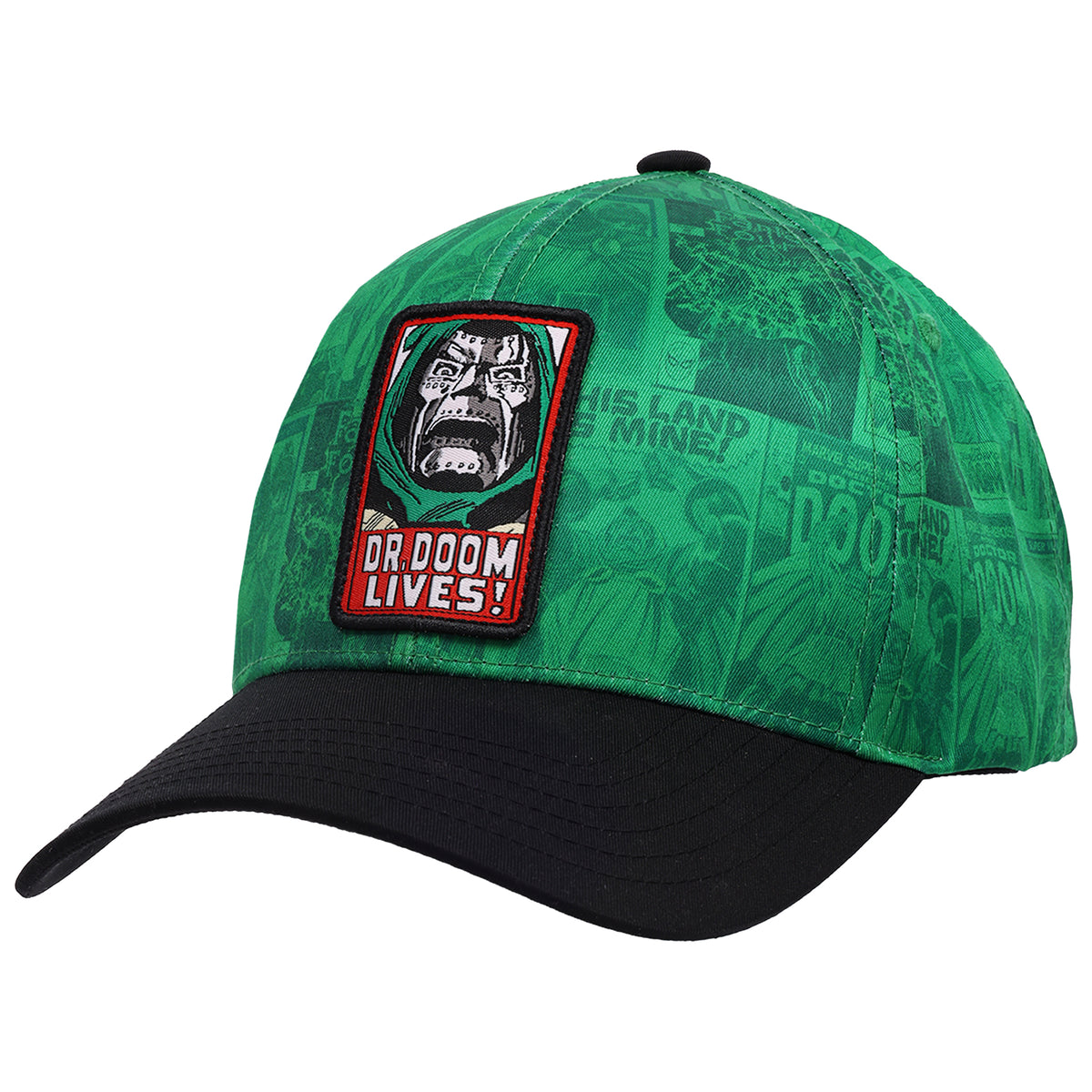 Marvel Doctor Doom Lives! Comic Print Adjustable Baseball Hat – Adult Snapback Cap
