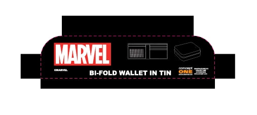 MARVEL BLACK PANTHER LOGO Bifold Wallet, Slim Wallet with Decorative Tin Unisex