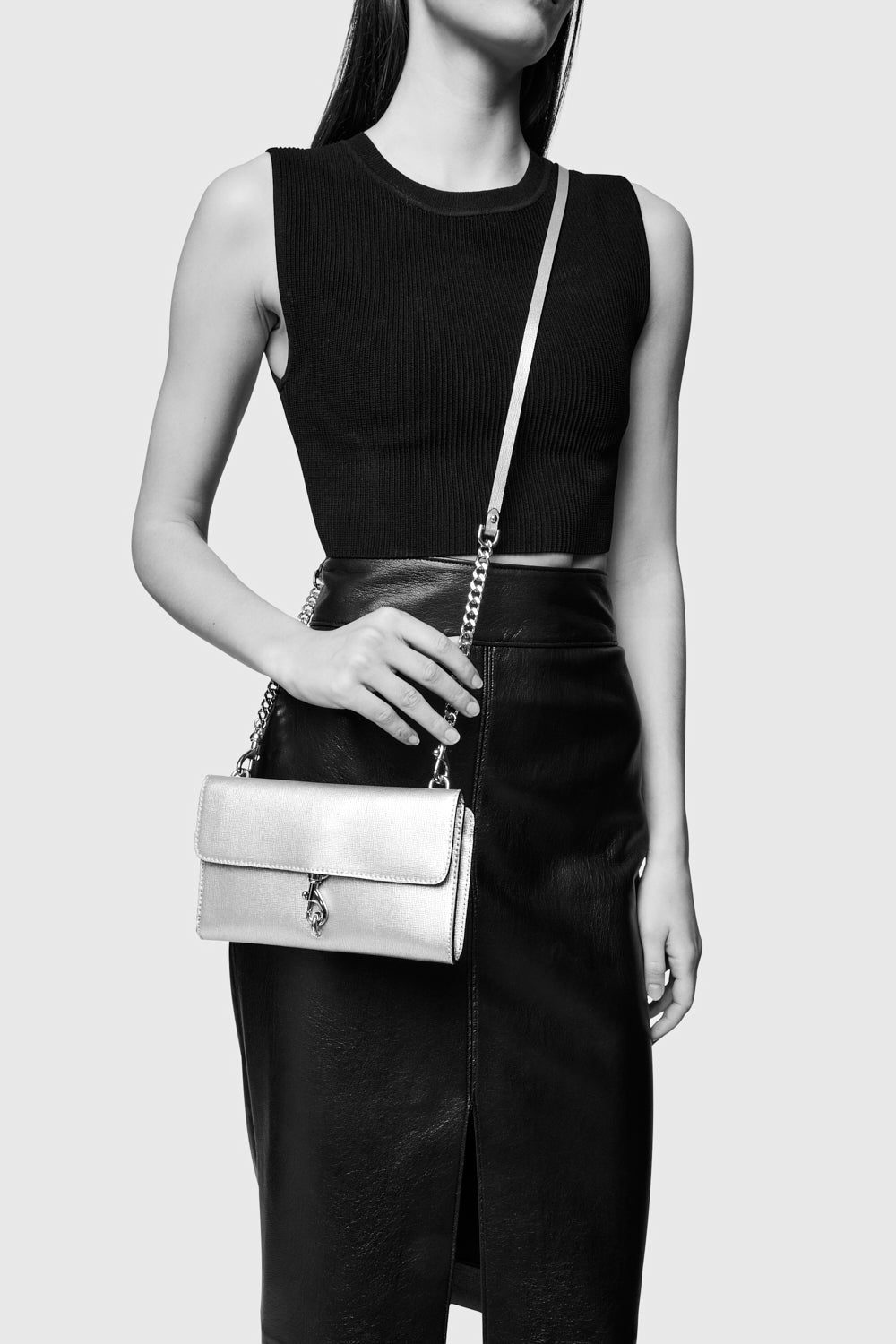 Rebecca Minkoff Megan Wallet On Chain Silver