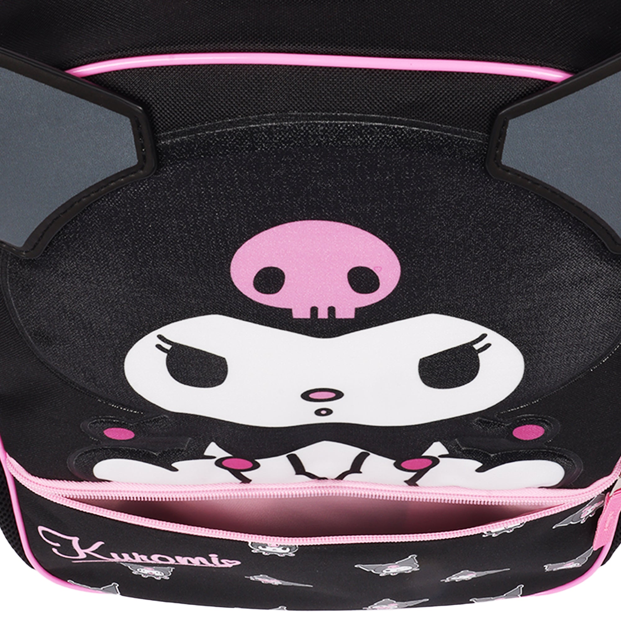 Kuromi Kids Backpack with 3D Ears – Officially Licensed Sanrio School Bag, Black & Pink