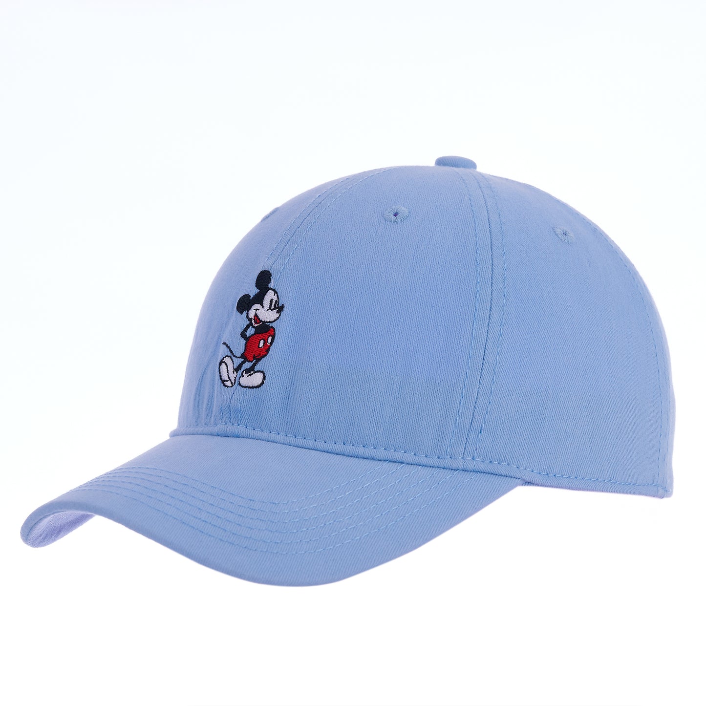 Disney Mickey Mouse Dad Cap With Brush Cotton Washed Embroidery,Lt Blue