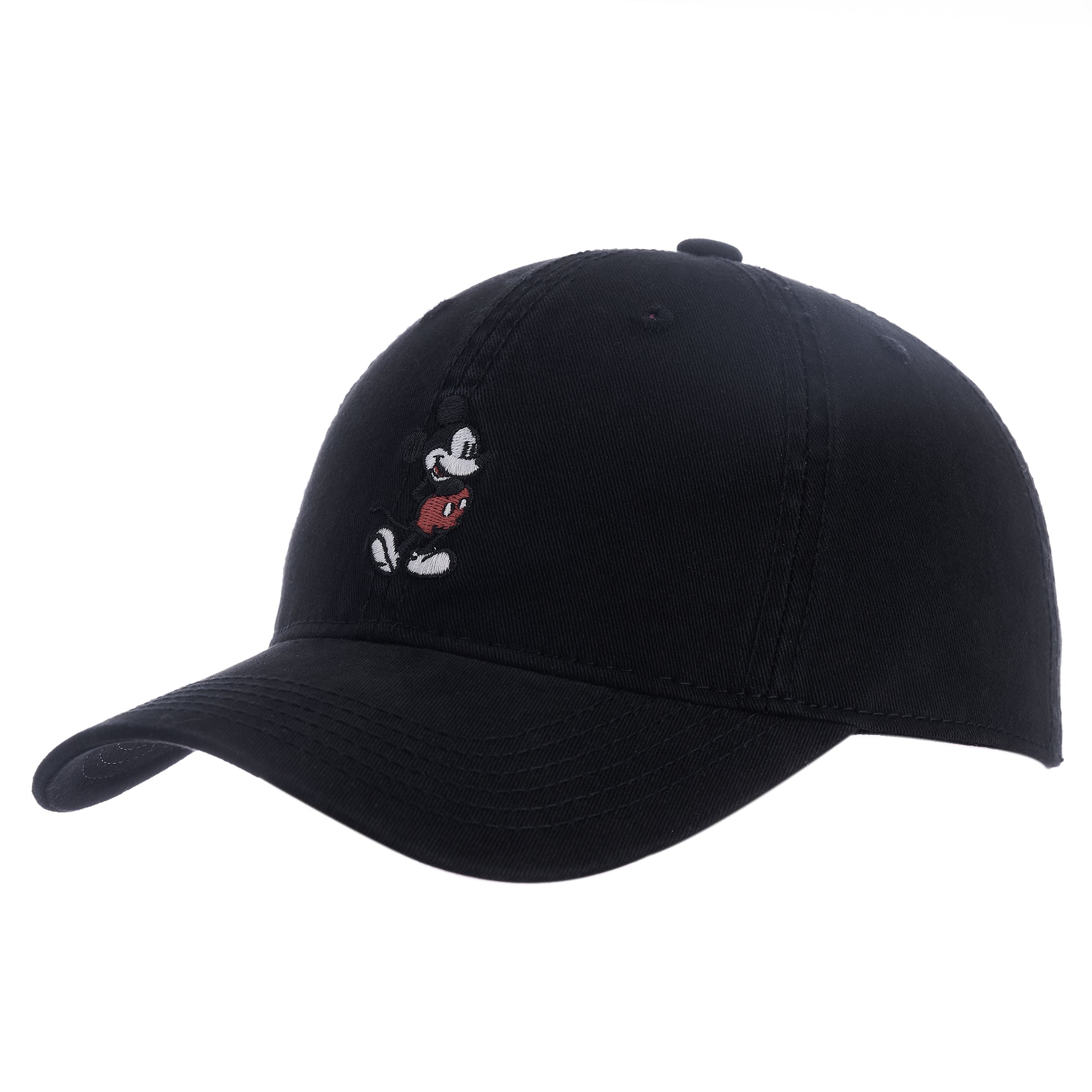 Concept One Disney Mickey Mouse Embroidered Cotton Adjustable Dad Hat with Curved Brim