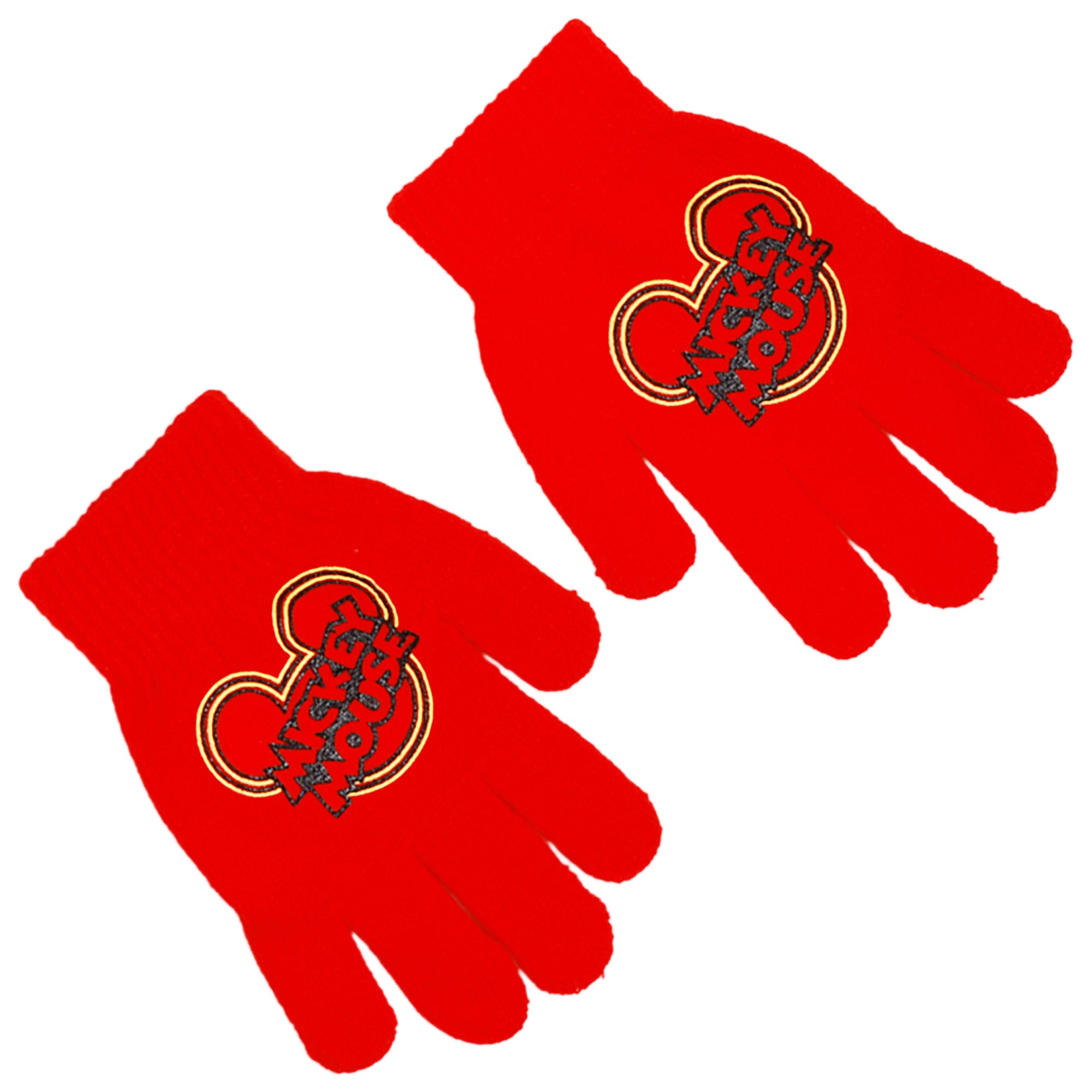 Disney Boys’ Mickey Mouse Winter Hat & 2-Pair Gloves Set – Knit Ear Flap Beanie with Pom and Character Gloves (Ages 4–7)