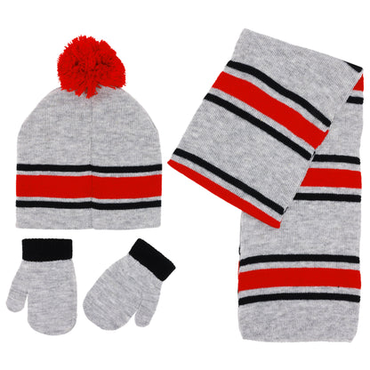 Disney Mickey Mouse Boys’ Toddler Winter Hat, Scarf & Mittens Set – 3-Piece Knit Cold Weather Accessory Set (Ages 2–4)