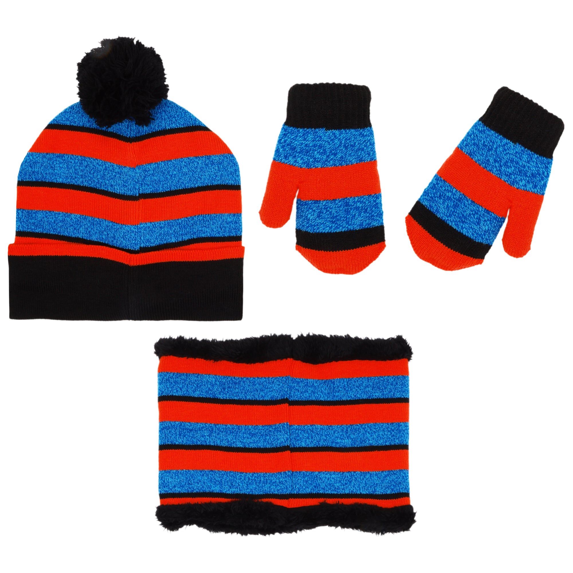Disney Mickey Mouse Boys’ Toddler Winter Hat, Scarf & Mittens Set – 3-Piece Fleece-Lined Knit Cold Weather Set (Ages 2–4)