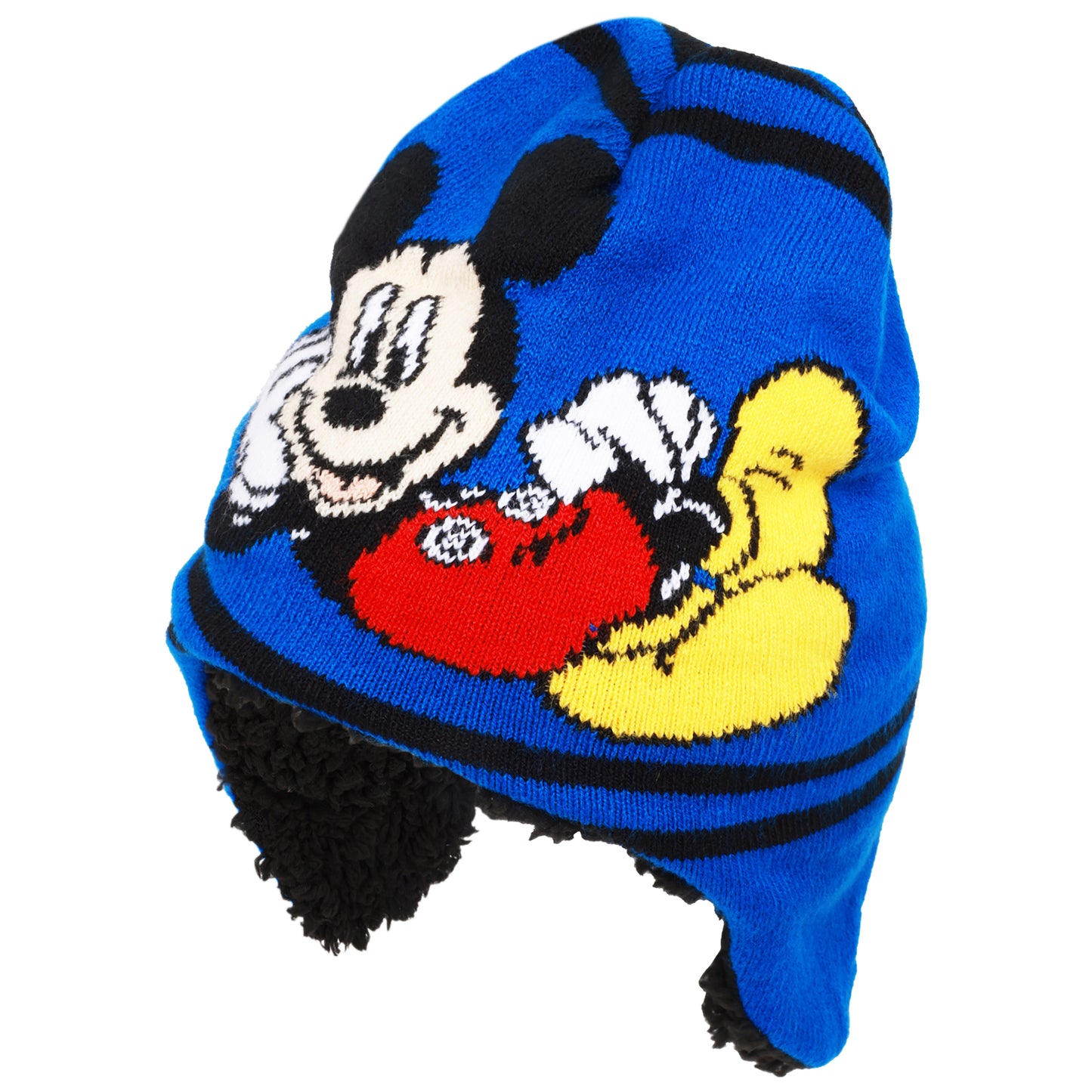 Disney Mickey Mouse Toddler Winter Hat & Mittens Set – Knit Sherpa-Lined Beanie for Boys (Ages 2–4)