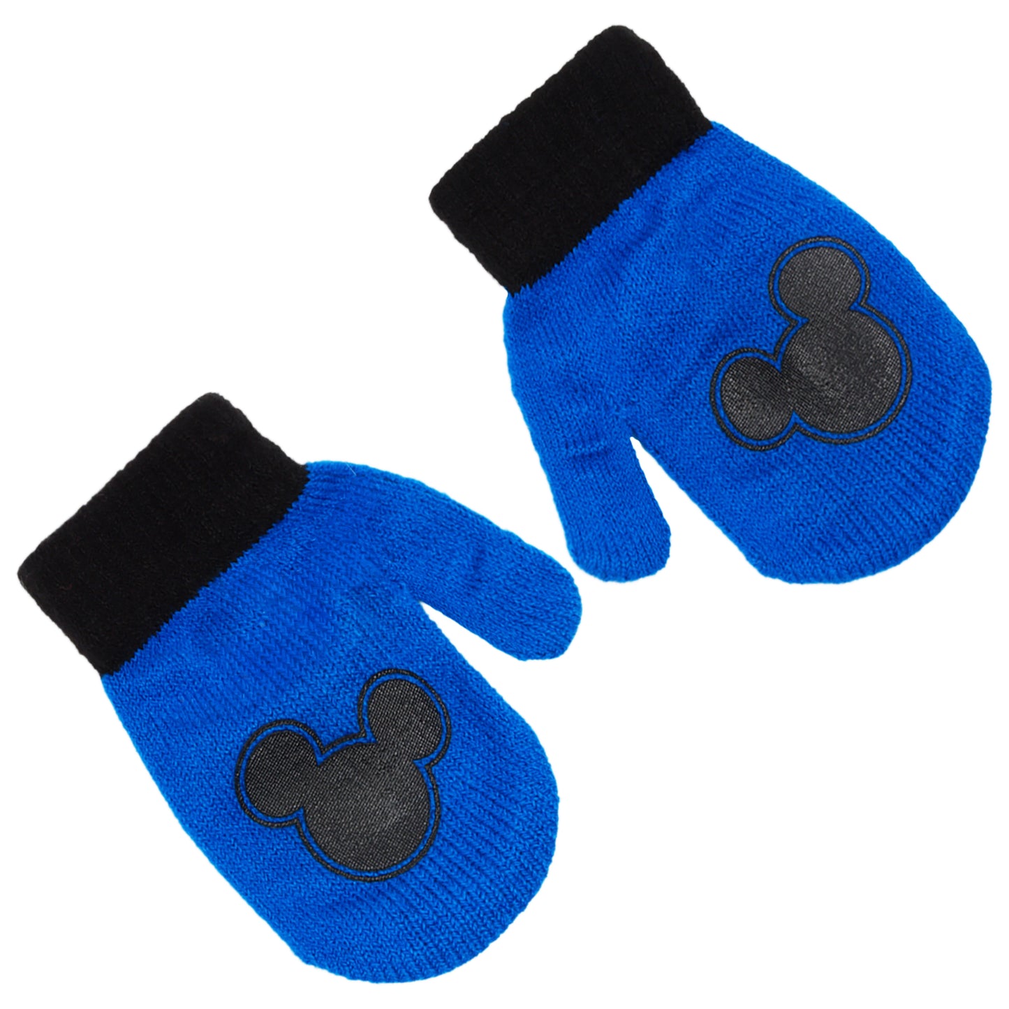 Disney Mickey Mouse Toddler Winter Hat & Mittens Set – Knit Sherpa-Lined Beanie for Boys (Ages 2–4)