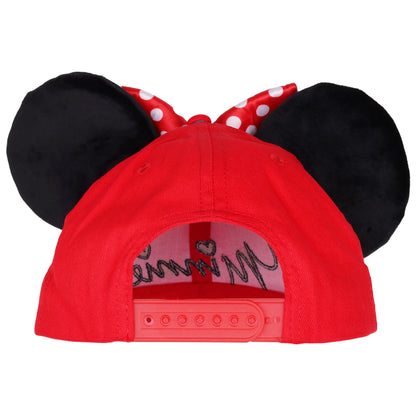 Disney Minnie Mouse 3D Bow Baseball Hat with Ears -Red