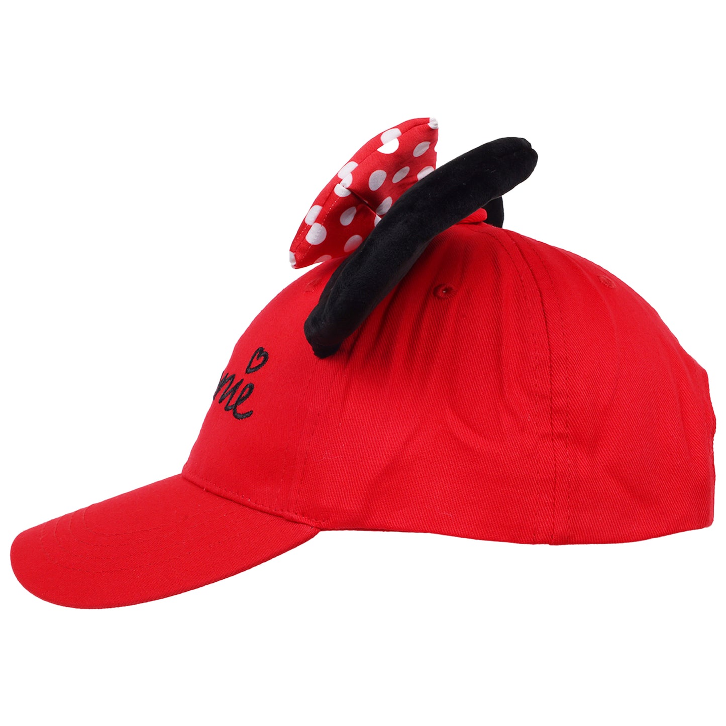 Disney Minnie Mouse 3D Bow Baseball Hat with Ears -Red