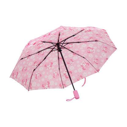 Disney Minnie Mouse All-Pink Floral Umbrella, 39 Inch Arc, Pink – Compact, Lightweight & Travel-Friendly