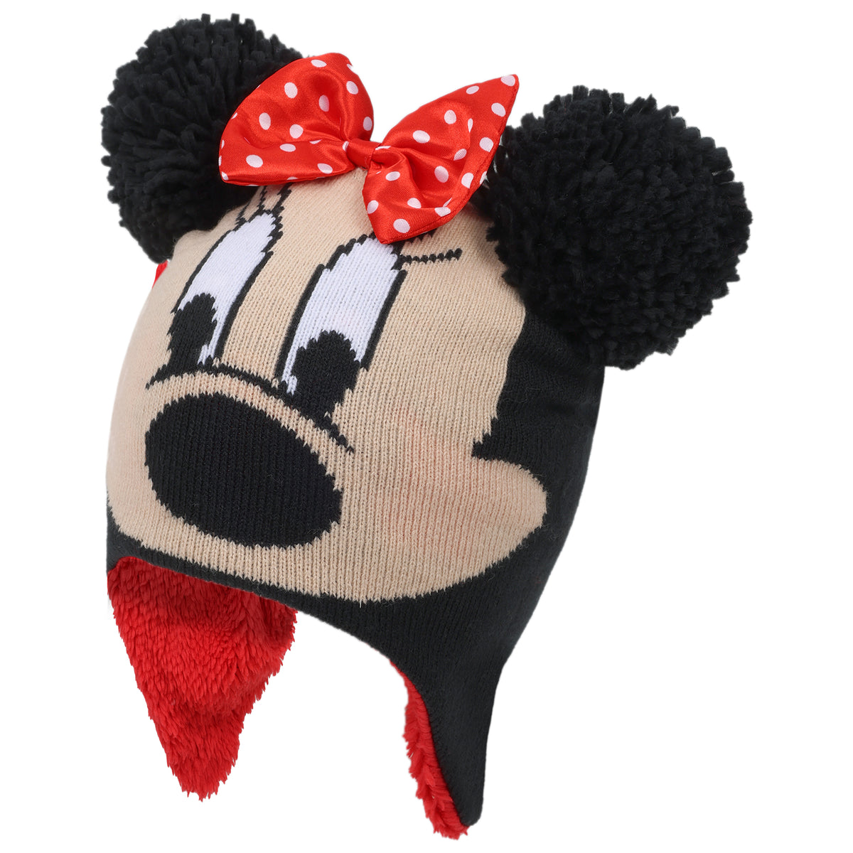 Disney girls Disney Toddler Hat, Kids Gloves Toddlers Mittens,minnie Mouse Baby Beanie for Boy Girl ag Winter Accessory Set, Red, 2-4T