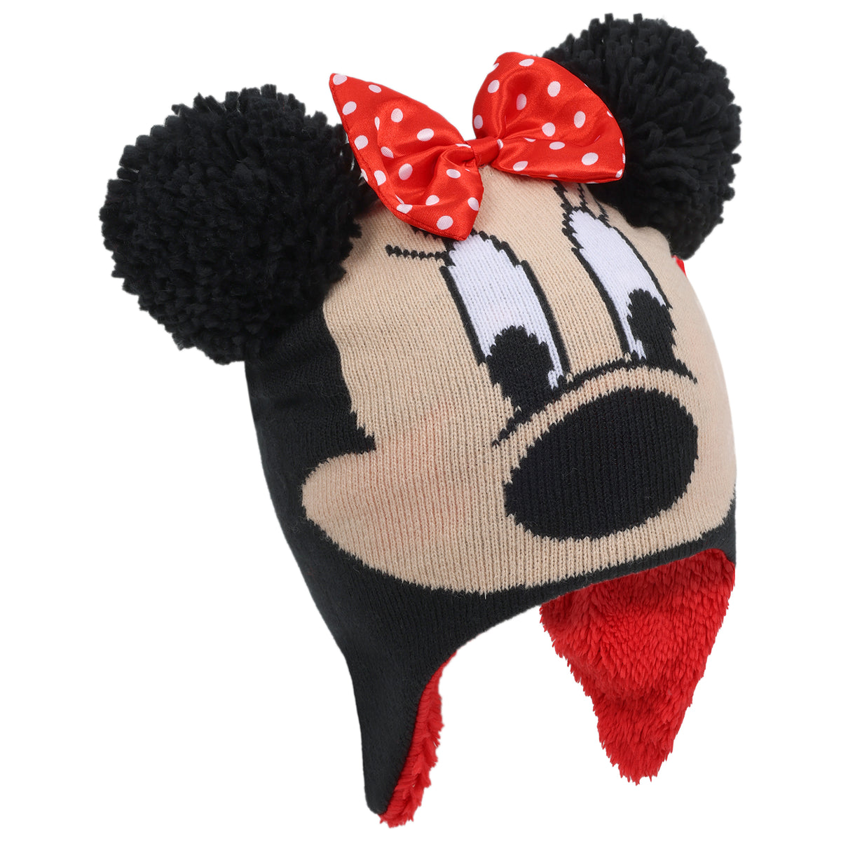 Disney girls Disney Toddler Hat, Kids Gloves Toddlers Mittens,minnie Mouse Baby Beanie for Boy Girl ag Winter Accessory Set, Red, 2-4T