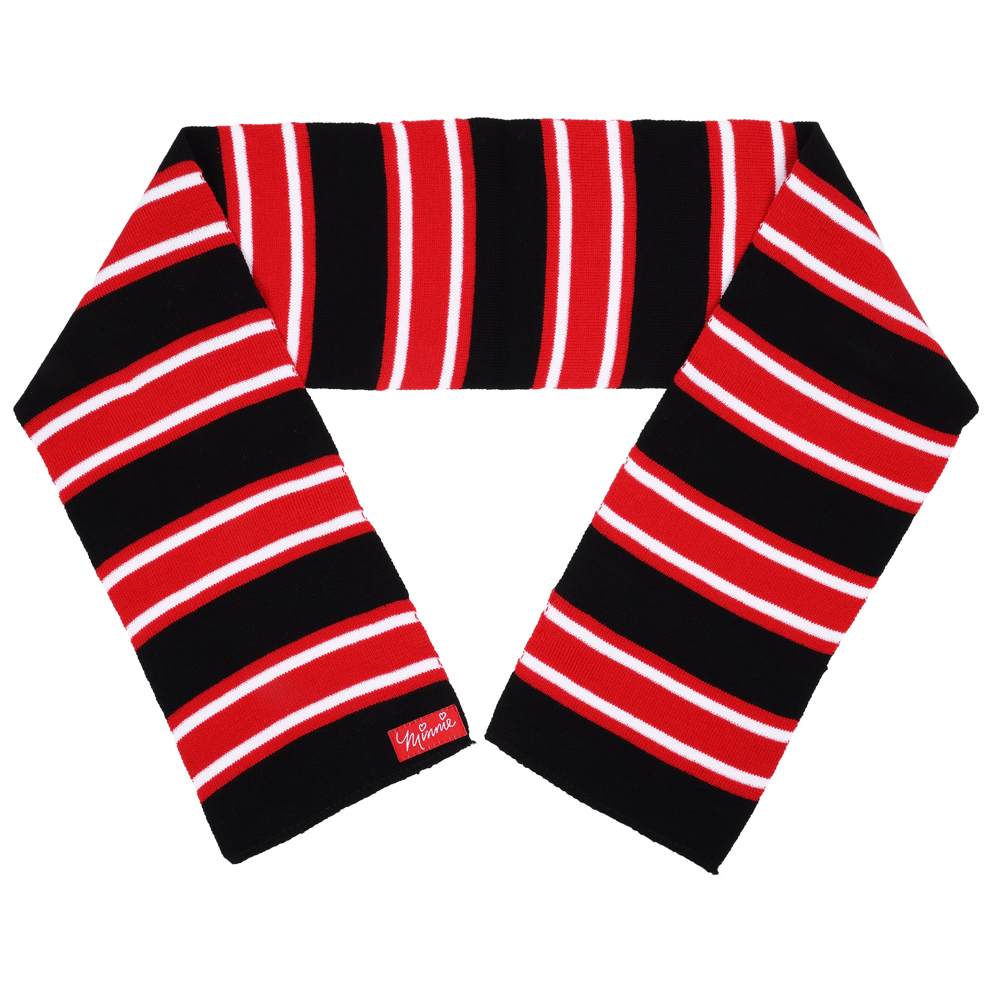 Disney Minnie Mouse Girls 3-Piece Winter Set – Pom Pom Beanie Hat, Striped Scarf & Knit Gloves – Cold Weather Accessory Set